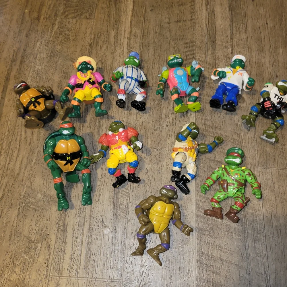 VTG TMNT Teenage Mutant Ninja Turtles Mixed Figure Lot of 12 .. 90s